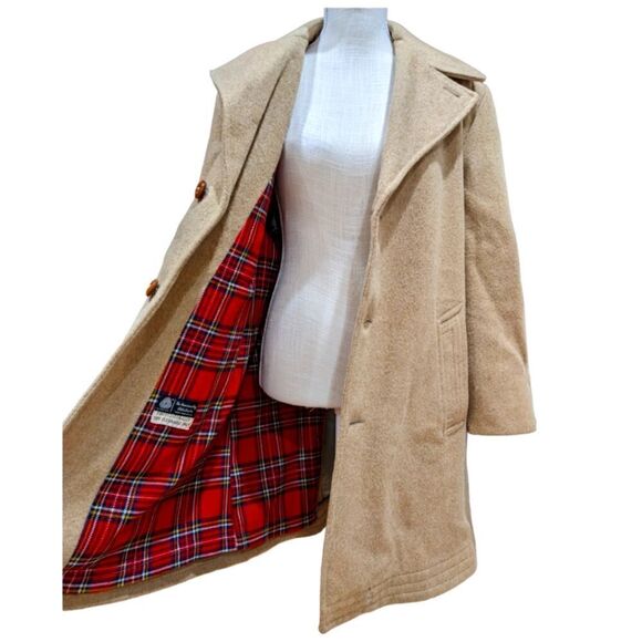 Lakeland USA Men's Tan Three Button Wool Long Coat Size 40 - Picture 5 of 11